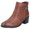 Stiefelette RIEKER, Damen, Gr. 41, braun (nussbraun), Lederimitat, klassisch, Schuhe, Ankleboots, Klassik-Stiefelette, Blockabsatz, Innenreißverschluss