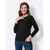 Strickpullover "Pullover", Damen, Gr. 46, schwarz, 100% Baumwolle, B.C. BEST CONNECTIONS BY HEINE, unifarben, Langarm, Pullover