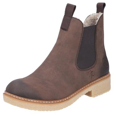 Winterstiefelette RIEKER, Damen, Gr. 36, braun (braun used), Lederimitat, Elastischer Einsatz, klassisch, Schuhe, Chelse