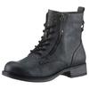 Winterboots MUSTANG SHOES, Kinder, Gr. 38, blau (navy used), Lederimitat, used, casual, Schuhe, Schnürboots, Stiefelette, Blockabsatz, mit Reißverschluss