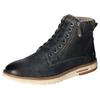 Winterboots MUSTANG SHOES, Herren, Gr. 43, blau (navy used), Lederimitat, used, casual, Schuhe, Schnürboots, Casual-Stiefelette mit kariertem Einsatz am Schaftrand