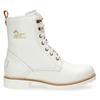 Winterboots PANAMA JACK "FARA IGLOO TRAV", Damen, Gr. 38, weiß, Nappaleder, unifarben, kontrastfarbene Details, modisch, Schuhe, Schnürboots, Winterstiefelette, Warmfutter, mit Anziehlasche