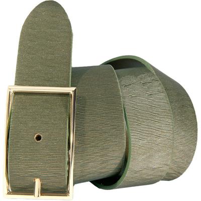 Ledergürtel SILBERGIFT, Damen, Gr. 90, grün (oliv), Rindsleder, modisch, Gürtel, Schraffiert, goldfarbene Schließe Image