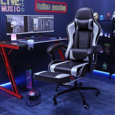 Homall Ergonomic Gaming Chair with Footrest Office Chairs High Back PU Leather Computer Chair with Massage