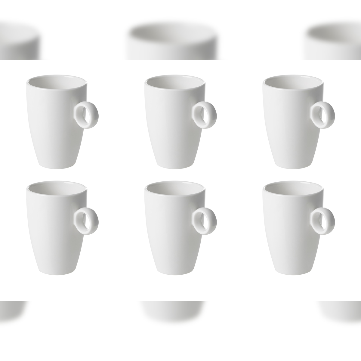 Maastricht Porselein Maastricht Porzellan Becher Bart 23 cl Offwhite Porzellan 6 Stück Image