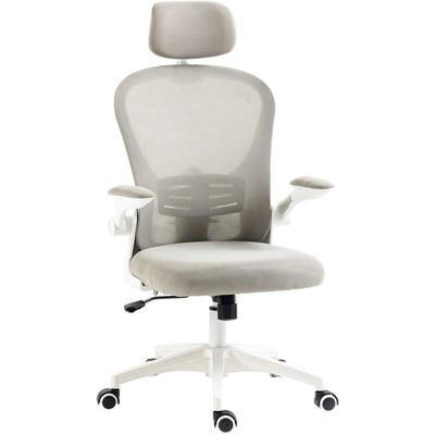 Homcom Bürostuhl, Ergonomischer Schreibtischstuhl mit Wippfunktion, Verstellbar Kopfstütze, Image