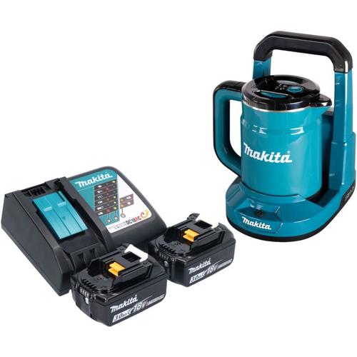 Makita - dkt 360 RF2 Akku Wasserkocher 36 v ( 2x 18 v ) 0,8 l + 2x Akku 3,0 Ah + Ladegerät