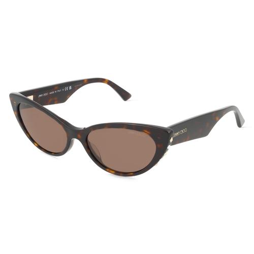 Jimmy Choo JC5023H Damen-Sonnenbrille Vollrand Cateye Acetat-Gestell, braun