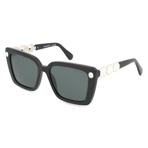 Swarovski SK6032 Damen-Sonnenbrille Vollrand Eckig Acetat-Gestell, schwarz