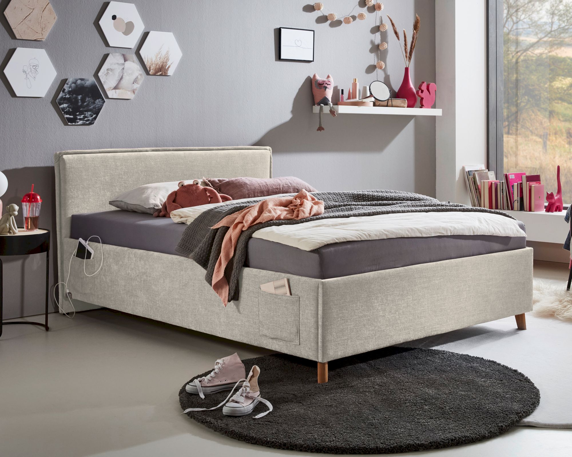 meise.möbel »Fun I« Jugendbett 90x200 cm / dunkelblau / ohne Rückenteil / ohne Bettkasten / ohne Matratze