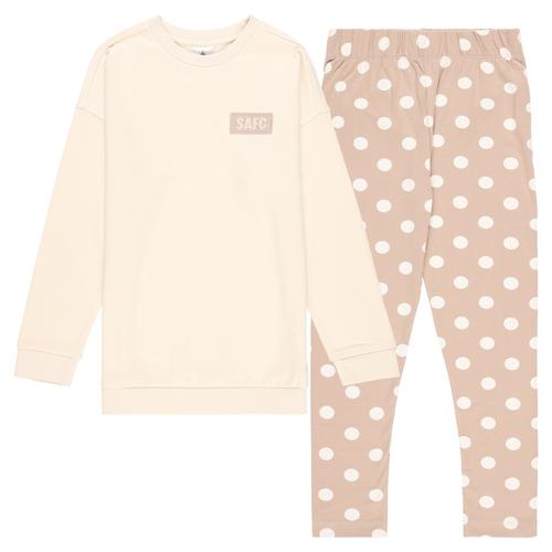 Sunderland Snuggle Polka Dot Pyjama – Beige – Mädchen