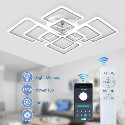 IRALAN Dimmable LED Ceiling Light Flush Mount Ceiling Lights Fixture with Remote Control for Living Room Dining Room Kitchen