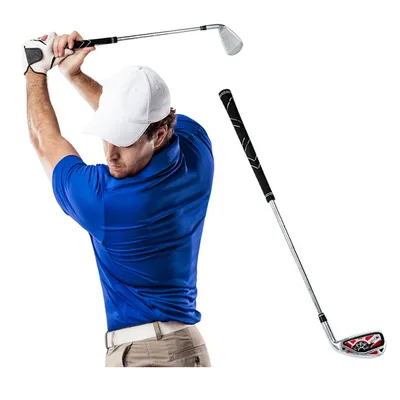 Golf Short Club No.7 Iron Indoor Swing Practice Club 62cm Steel Club Body Shape Correction Grip Golf