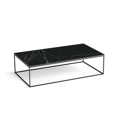 Mahaut Black Metal & Marble Rectangular Coffee Table