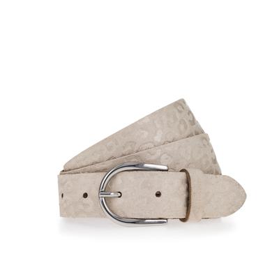 Ledergürtel TAMARIS, Damen, Gr. 115, beige (creme), Rindsleder, modisch, Gürtel, schiemernde Prägung im Animal-Design Image