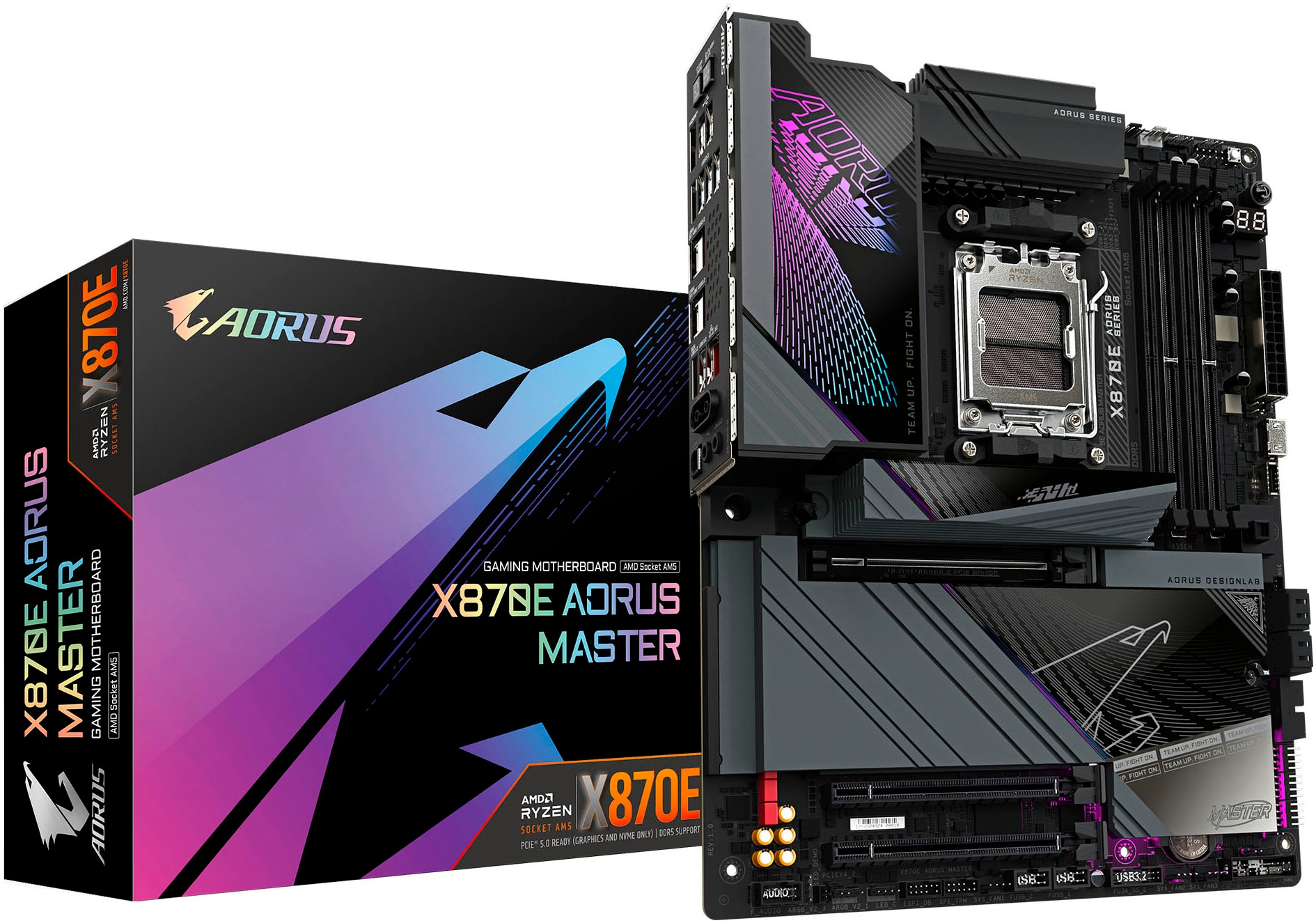 GIGABYTE Mainboard "X870E AORUS MASTER Mainboard - Unterstützt AMD Ryzen 9000 CPUs, 16+2+2", schwarz, B:35cm H:8cm T:29,5cm, Mainboards Image