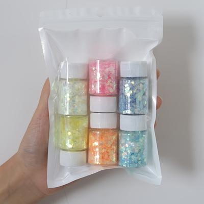 TEMU Imagdiy 6-pack Glow In The Dark Chunky Glitter, Luminous Mixed Flake Glitter For Arts, Crafts, Resin, Nails, Tumblers, Hair, Uv Black Light Reactive, Diy Projects - Assorted Colors