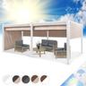 Pergola Aluminium 3x6m, Pergola Terrasse, Tonnelle de Jardin avec Toit Rétractable, Kit Pergolas en