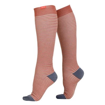 VIM&VIGR - Chaussettes Contention Femme Homme | Coton 30-40 mmhg Bas Compression - Argile & Gris