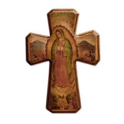 Virgin of Guadalupe,'Decoupage cross'