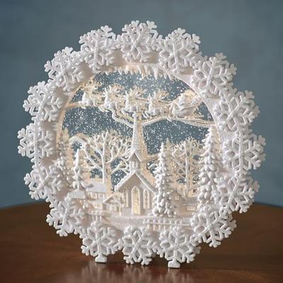 Church Scene LED Water Globe White , White