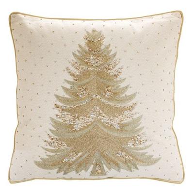 Embellished Tree Decorative Pillow Gold 18