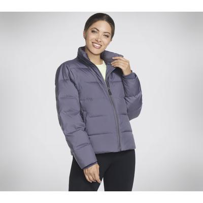 Skechers Women's GO SHIELD Jacket Top | Size Medium | Purple/Charcoal | Polyester