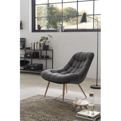 Relaxsessel SALESFEVER, grau (grau, holzfarben), B:76cm H:85cm T:85,6cm, Sessel, mit XXL-Steppung, mit schwarzen oder naturfarbenen Beinen Image