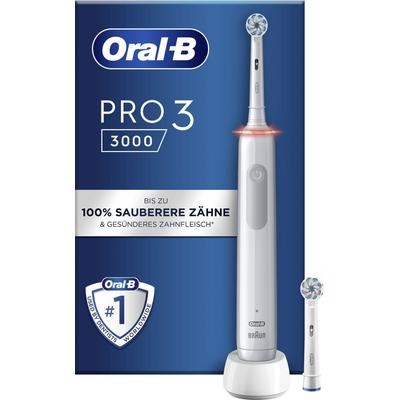 Elektrische Zahnbürste ORAL-B "3 3000" Elektrozahnbürsten weiß 3 Putzmodi