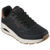 Sneaker SKECHERS "UNO-SUITED ON AIR", Herren, Gr. 46, braun (schwarz, braun), Lederimitat, Veloursleder, sportlich, Schuhe, Freizeitschuh, Halbschuh, Schnürschuh mit modischer Keilsohle