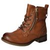 Winterboots MUSTANG SHOES, Kinder, Gr. 33, braun (cognac used), Lederimitat, used, casual, Schuhe, Schnürboots, Stiefelette, Blockabsatz, mit Reißverschluss