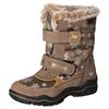 Winterstiefel MUSTANG SHOES, Kinder, Gr. 37, grau (taupe kombi), Textil, Lederimitat, modisch, Schuhe, Winterstiefel, Klettstiefel in bequemer Weite