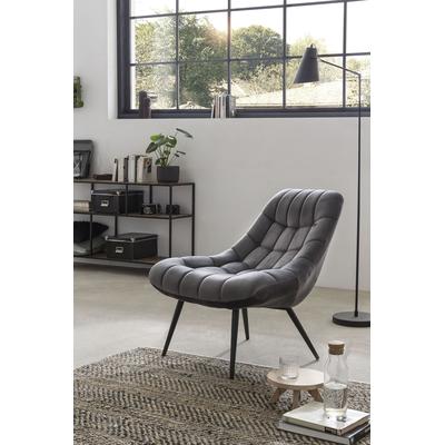 Relaxsessel SALESFEVER, grau (grau, schwarz), B:76cm H:85cm T:85,6cm, Sessel, mit XXL-Steppung, mit schwarzen oder naturfarbenen Beinen Image