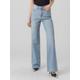 Straight-Jeans VERO MODA "VMTESSA HR STRAIGHT JEANS RA339 GA NOOS", Damen, Gr. 33, Länge 32, blau (light blau denim), Denim/Jeans, Obermaterial: 99% Baumwolle, 1% Elasthan, modisch, straight fit, Jeans