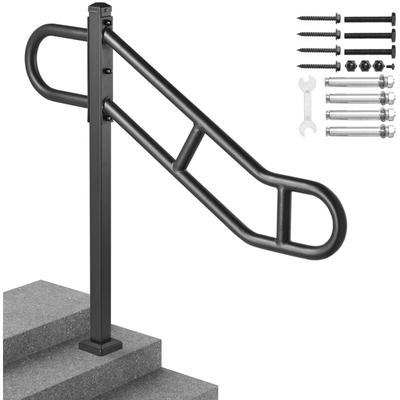 Handlauf mit einem Pfosten für 1–3 Stufen im Außenbereich, 40,5' l x 35,4' h gebogener Image