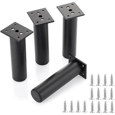 4 Stück Möbelfüße 20cm Höhenverstellbar Tischbeine aus Aluminiumlegierung mit Schrauben Schwarz Image