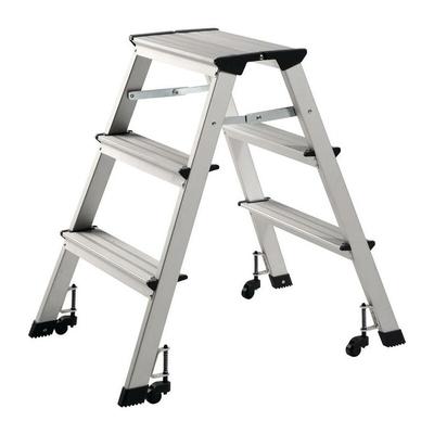 Klapptritt Stufen einschl. Plattform 3 Plattformhöhe 630 mm Aluminium fahrbar Image