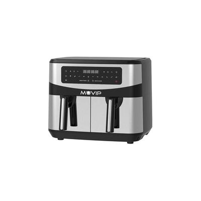 Doppel-Heißluftfritteuse 9 Liter 2600w Touchscreen - 12 Programme de- Kochen - Farbe grau - Muvip