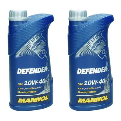 2 x 1 l Mannol Defender 10W40 Motorl