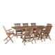 Set da esterno con tavolo allungabile in teak per 8/10 persone