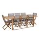 Set da esterno con tavolo allungabile in acacia 8/10 persone