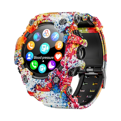 LOKMAT ATTACK GT Smartwatch 1.32 Zoll Smartwatch Fitnessuhr Bluetooth Schrittzähler Anruferinnerung Schlaf-Tracker Kompatibel mit Android iOS Unisex Langer Standby Freisprechanrufe Wasserdicht IP68 Image