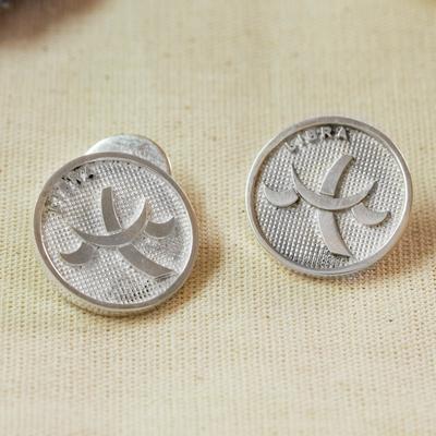 'Fair Trade Libra Zodiac-Themed Silver Cufflinks from Mexico'