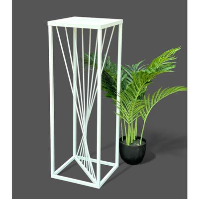 Blumenhocker Metall Weiß Eckig 70 cm Blumenständer Beistelltisch 96566 Blumensäule Design Modern