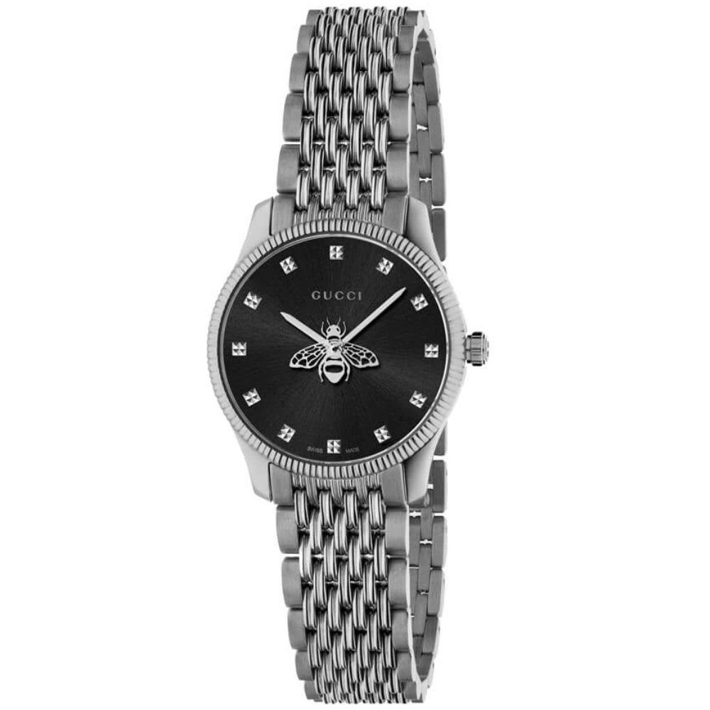 Gucci YA1265020 G-Timeless Schwarzes Zifferblatt mit Biene Damenuhr