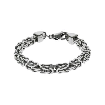 Armband ZEEME "Silber 925 poliert Königskette 8mm breit", weiß, Armbänder, Damen, 24cm, Silber 925 (Sterlingsilber), glä