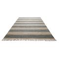 Teppich GREEN LOOOP "Virgil", braun (anthrazit braun,anthrazit braun), B:200cm H:4mm L:290cm, Jute, Teppiche, Naturfaser Teppich aus 80% Jute 20% Baumwolle, mit Fransen, Wohnzimmer