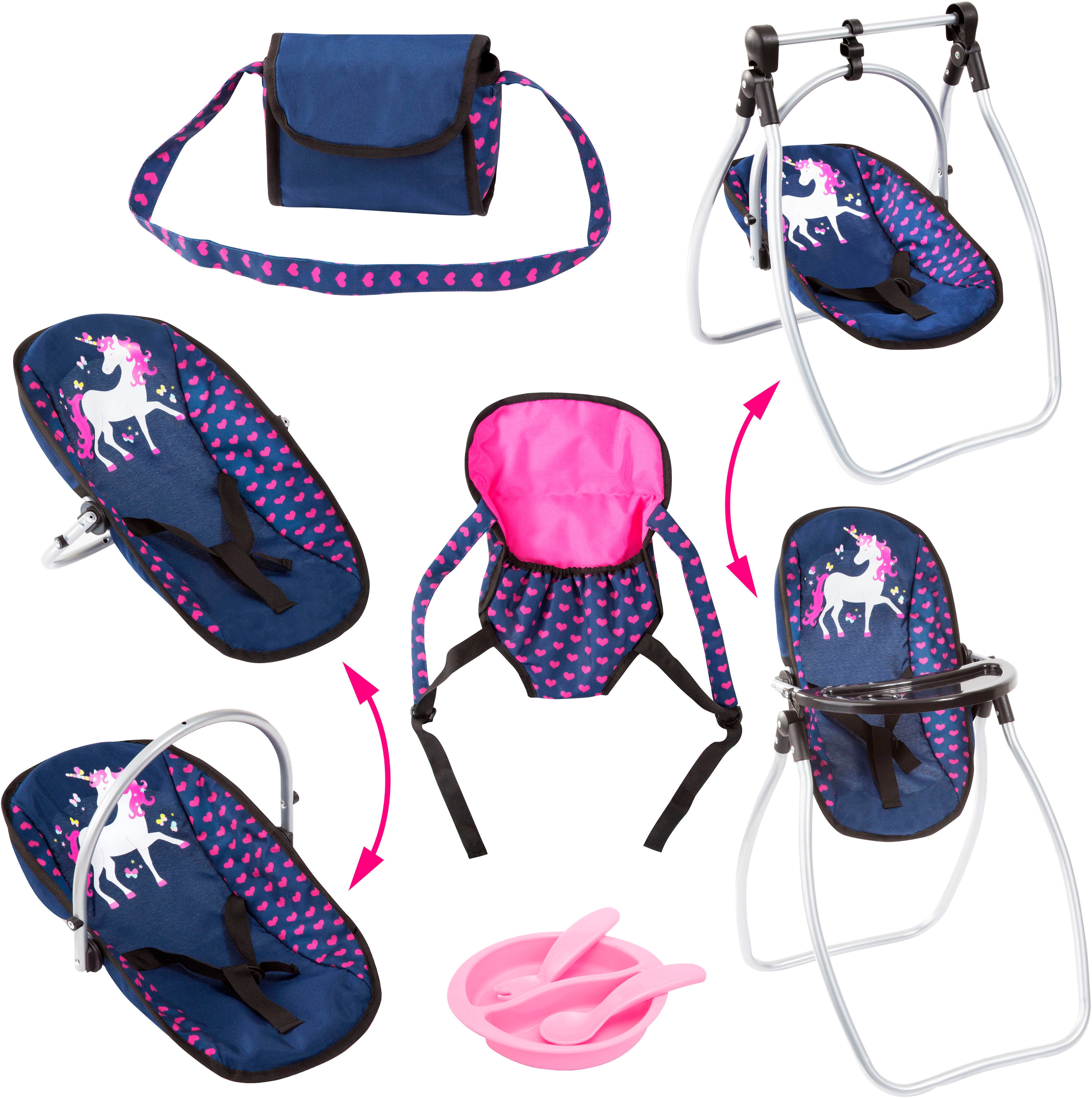 Puppen Accessoires-Set BAYER "Vario blau/pink", bunt (blau, pink), Puppenausstattungen, KinderB:35cm H:63,5cm L:48cm T:48cm, mit multifunktionalem Sitz, B:35cm H:63,5cm L:48cm T:48cm