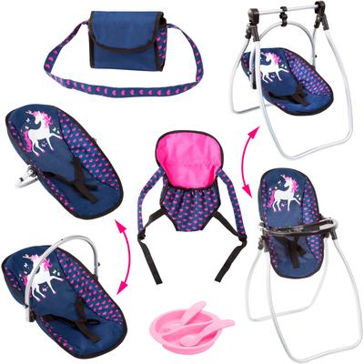 Puppen Accessoires-Set BAYER "Vario blau/pink" Puppenausstattungen bunt (blau/pink) Kinder mit multifunktionalem Sitz