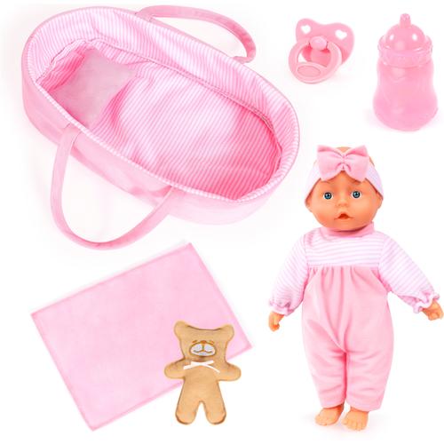 Babypuppe BAYER ""Cozy 28cm"" Puppen rosa Kinder mit Zubehör